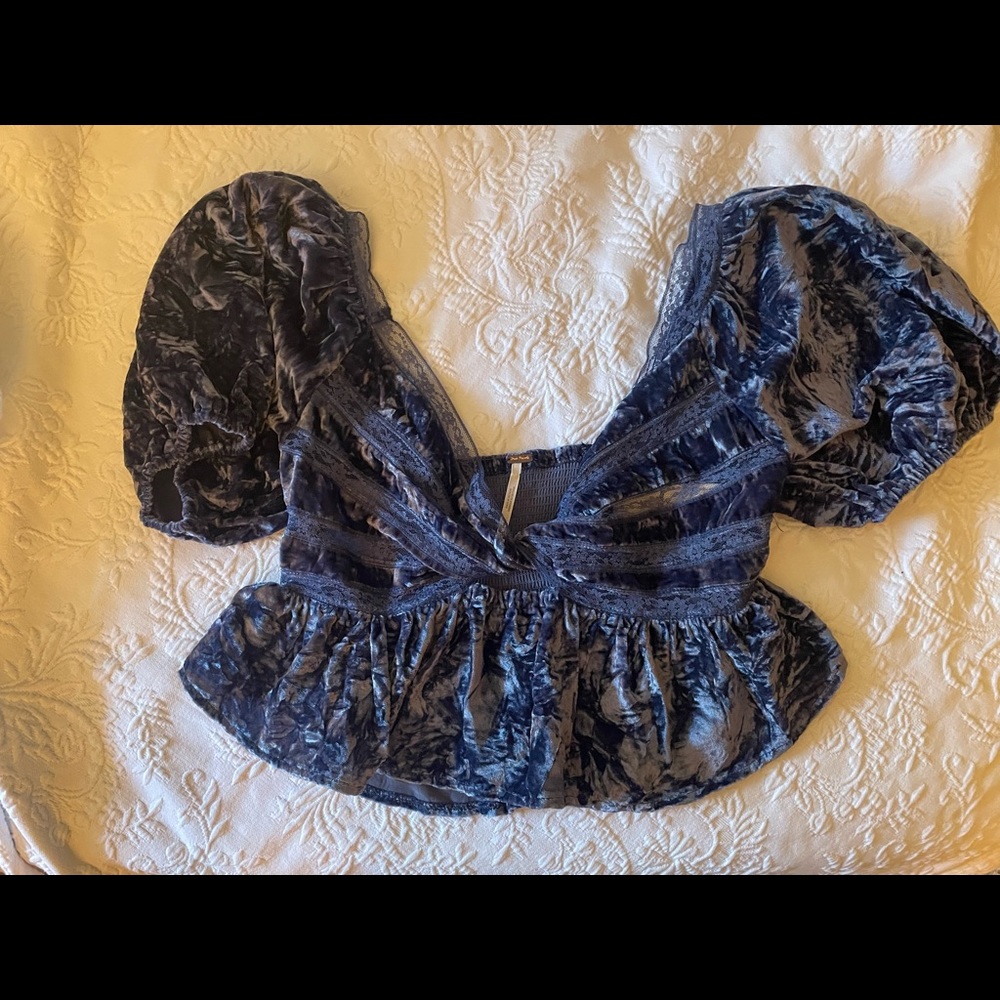 Free People lace and velvet flow top